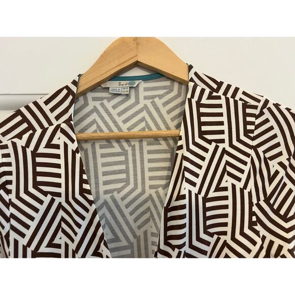 Boden Geometric Belted Wrap Maxi Dress Womens Size 8 Boho Artst Event Vacation - Picture 14 of 16